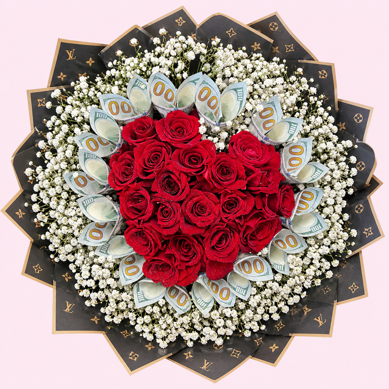 2ec921d5-6337-4457-883d-860eb62b6f18 Royal Crimson Money Rose Bouquet - Image 1